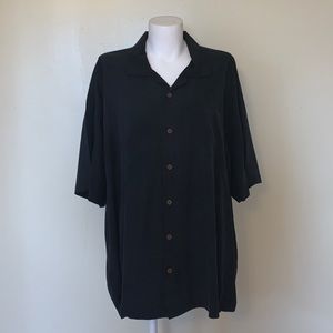 Silk Tommy Bahama Hawaiian Shirt - Black